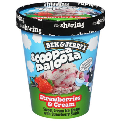 Ben & Jerrys Strawberries Cream 1 Quart - 1 QT