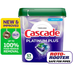 Cascade Platinum Plus Actionpacs, Fresh Scent - 57 Count