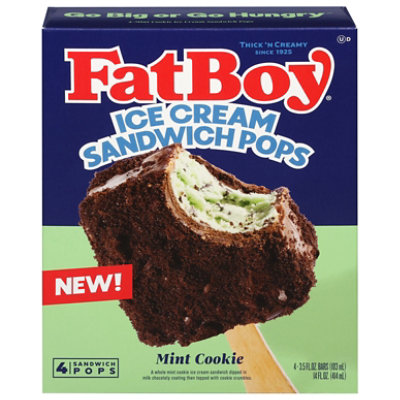 Fatboy Mint Cookies & Cream Ice Cream Sandwich Pop 14 Fz, 4-3.5 Fz - 4-3.5 FZ