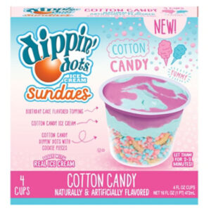 Dippin' Dots Cotton Candy Ice Cream Sundae Cups, 4-4 Fz, 16 Fz - 4-4 FZ