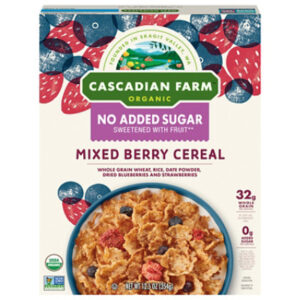 Cascadian Farm Organic No Added Sugar Mixed Berry Cereal - 12.5 OZ