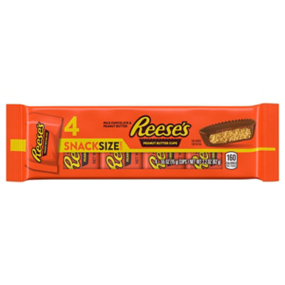 Reeses Milk Chocolate Peanut Butter Cup Snack Size Bar 4-pack - 2.2 OZ