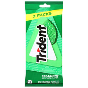 3 Pk Trident Gum Spearmint Sugar Free - 42 CT