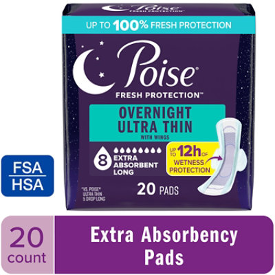 Poise Ut Xabs Wing Pad Convenience Pack Long Length 20 - 20 CT