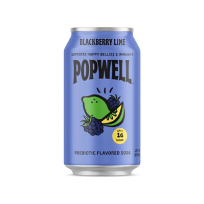 Popwell Blackberry Lime - 12 Fl. Oz.