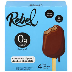 Rebel Ice Cream - Chocolate Dipped Double Chocolate Bar - 10.6 FZ