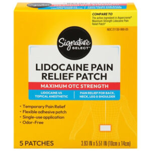 Signature Select Lidocaine Pain Relief Patches Maximum Strength 5 Ct - 5 CT
