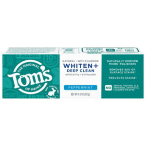 Tom's Of Maine Whiten Deep Clean Anti-cavity Peppermint Toothpaste 4z. - 4 OZ