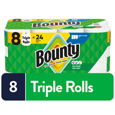 Bounty 8 Triple Roll Select-a-size White - 8 RL