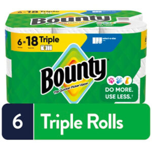 Bounty 6 Triple Roll Select-a-Size White - 6 Roll