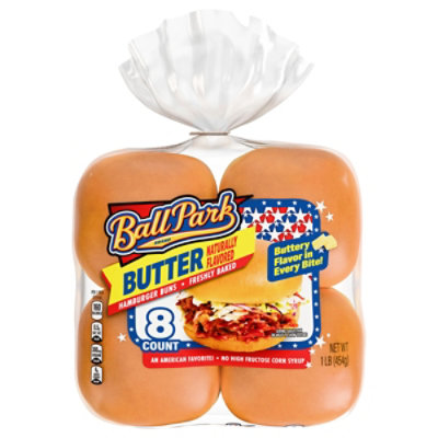 Ball Park Butter Hamburger Buns 8 Count - 16 OZ