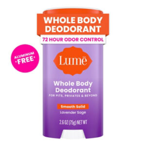 Lume Whole Body Women's Deodorant Smooth Solid Stick Aluminum Free Lavender Sage - 2.6oz