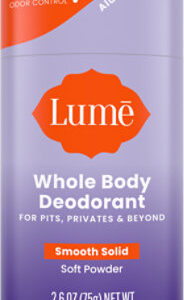 Lume Whole Body Womens Deodorant Smooth Solid Stick Aluminum Free Soft Powder - 2.6oz