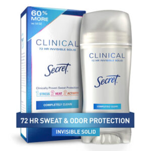 Secret Clinical Strength Invisible Solid Antiperspirant And Deodorant Completely Clean 2.6 Oz - 2.6 OZ