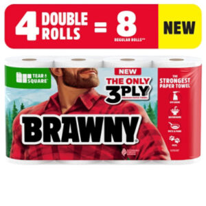 Brawny Tear-a-Square Double Rolls Paper Towels - 4 Count