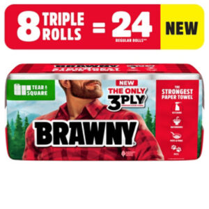 Brawny Tear-a-Square Triple Roll paper Towels - 8 Count