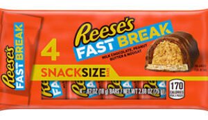 Reeses Fast Break Milk Chocolate Peanut Butter & Nougat) Snack Size Bar 4-pack - 2.68 OZ