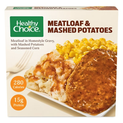 Healthy Choice Meatloaf & Mashed Potatoes With Homestyle Gravy & Seasoned Corn, Frozen Meal, 11 Oz - 11 OZ