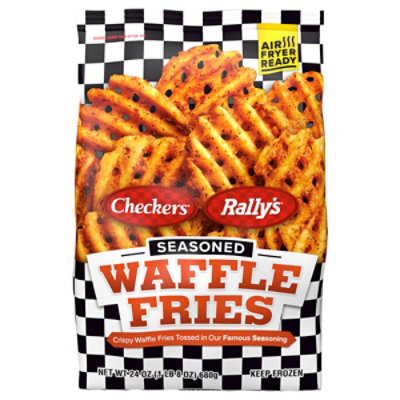Checker's Rally's Seasoned Waffle Fries, 24 Oz - 24 OZ