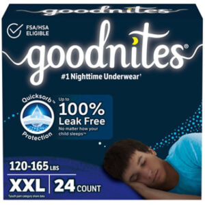 Goodnites Boys' Nighttime Underwear Size XXL (120-165 lbs) 24 Ct