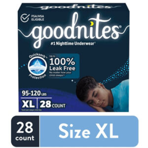 Goodnites Boys' Nighttime Bedwetting Underwear Size Extra Large (95-140 lbs) - 28 Count