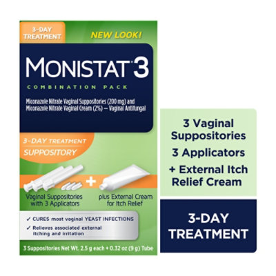 Monistat 3 Day Treatment Combo Suppositories - .32 OZ