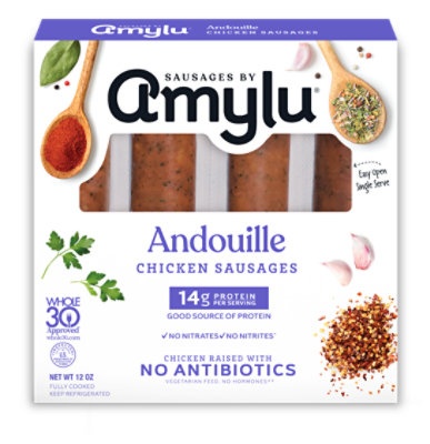 Amylu Andouille Chicken Sausage 12 Oz - 12 OZ