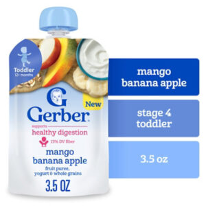 Gerber Infant Puree Toddler Fruit Yogurt Grain Mango Banana Apple 3.5oz Pouch - 3.5 OZ