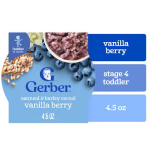 Gerber Vanilla Berry Oatmeal & Barley Cereal Toddler Meals, 4.5oz Tray - 4.5 OZ