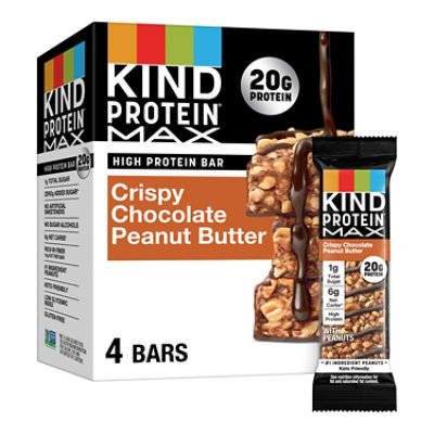 KIND Protein MAX Crispy Chocolate Peanut Butter Gluten Free Protein Bars - 4-2.2 Oz