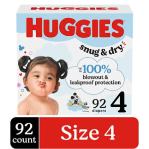 Huggies Snug & Dry Baby Diapers, Size 4 (22-37 lbs) - 192 Count