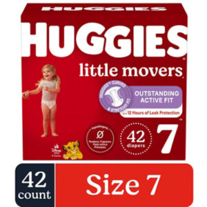 Huggies Little Movers Baby Diapers Size 7 (41 lbs) - 42 Count
