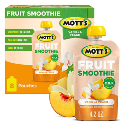 Mott?s Fruit Smoothie Vanilla Peach pouches - 8 - 4.2 oz