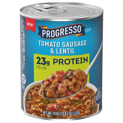 Progresso Protein Tomato Sausage & Lentil Soup - 19 OZ