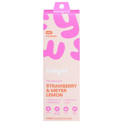Twyst Wellness Powder Blend Straw Strawberry Meyer Lemon 6ct Box - 6-3 GR