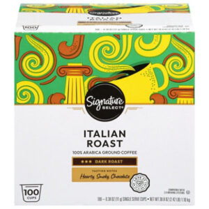 Signature Select Italian Roast Coffee Pods - 100 Count