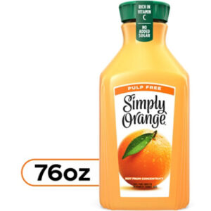 Simply Orange Pulp Free Juice Bottle, 76 Fl Oz - 76 FZ