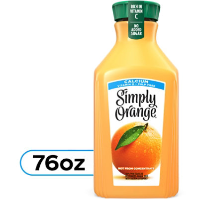 Simply Orange Juice Calcium Bottle, 76 Fl Oz - 76 FZ
