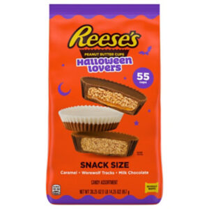 REESE'S Assorted Flavored Snack Size Peanut Butter Cups Halloween Candy Bag - 30.25 Oz