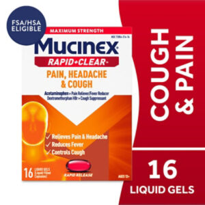Mucinex Rapid Clear Pain Headache & Congestion Liquid Gels - 16 Count