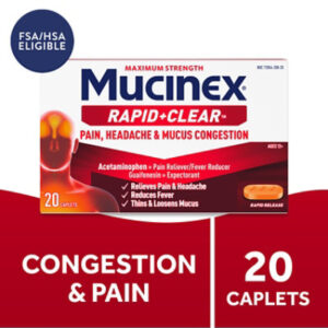 Mucinex Rapid Clear Pain Headache & Mucus Congestion - 20 Count