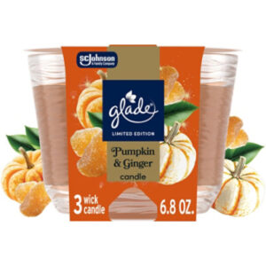 Glade 3 Wick Candle, Limited Edition Pumpkin & Ginger - 6.8 Oz. - 6.8 OZ