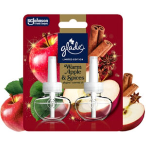 Glade Plugins Scented Oil Refills, Limited Edition Warm Apple & Spices - 2-.67 Fl. Oz. - 2-.67 FZ