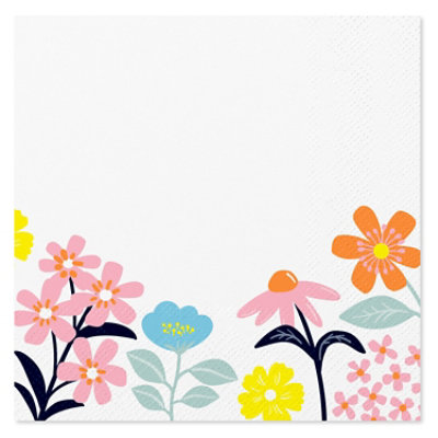 American Greetings Colorful Flowers Beverage Napkins - 20 Count