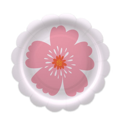 American Greetings Pink Flower 7" All Occasion Paper Plates - 10 Count