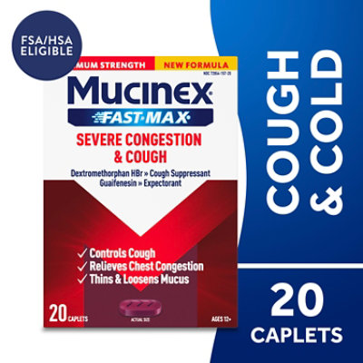 Mucinex Fast-Max Severe Congestion & Cough Caplets - 20 Count