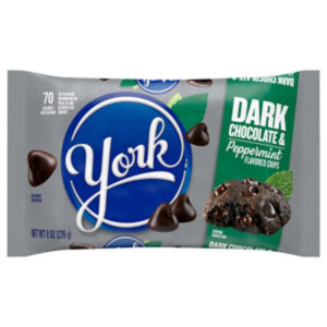 York Dark Chocolate & Peppermint Flavored Baking Chips Laydown Bag - 8 OZ