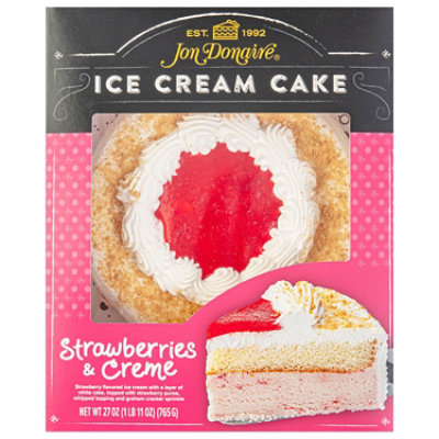 Jon Donaire Strawberries & Creme Ice Cream Cake - 27 OZ