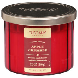 Tuscany Candle Apple Crumble Ribbed Candle ? 12 Oz