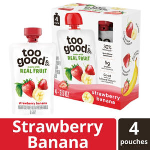 Too Good Strawberry Banana Kids Pouch, 4-3.5 Oz, 14 Oz - 4-3.5OZ